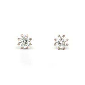 Diamond basket set earrings in platinum