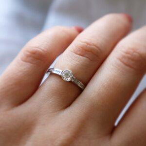 Channel set diamond solitaire ring in platinum